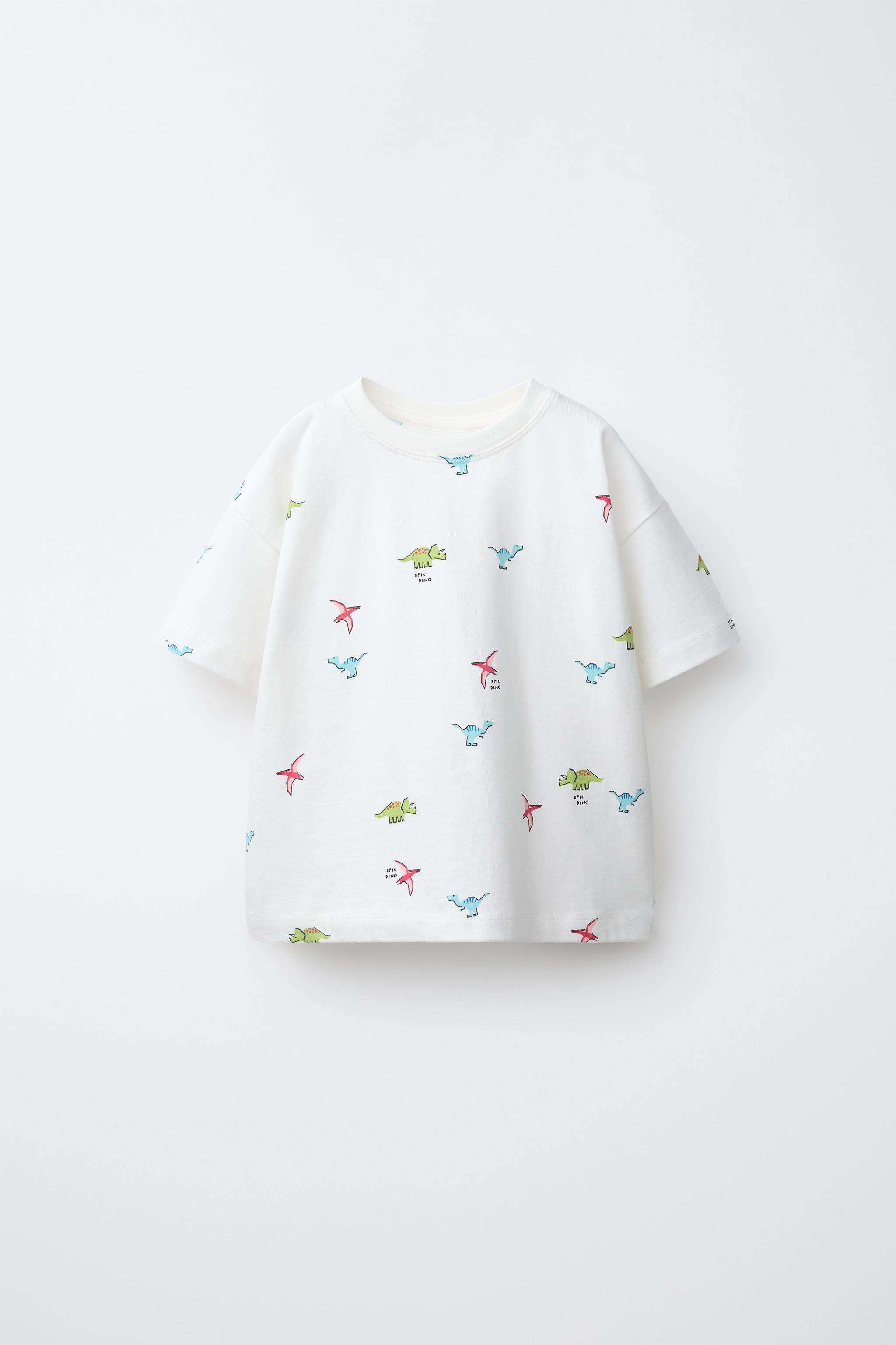 PRINTED T-SHIRT — Oyster-white