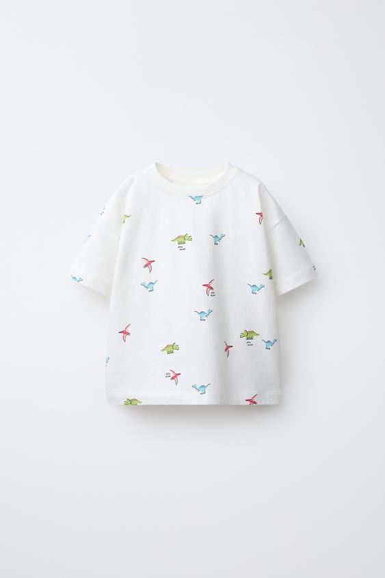 PRINTED T-SHIRT - Oyster-white by Zara - Image 0