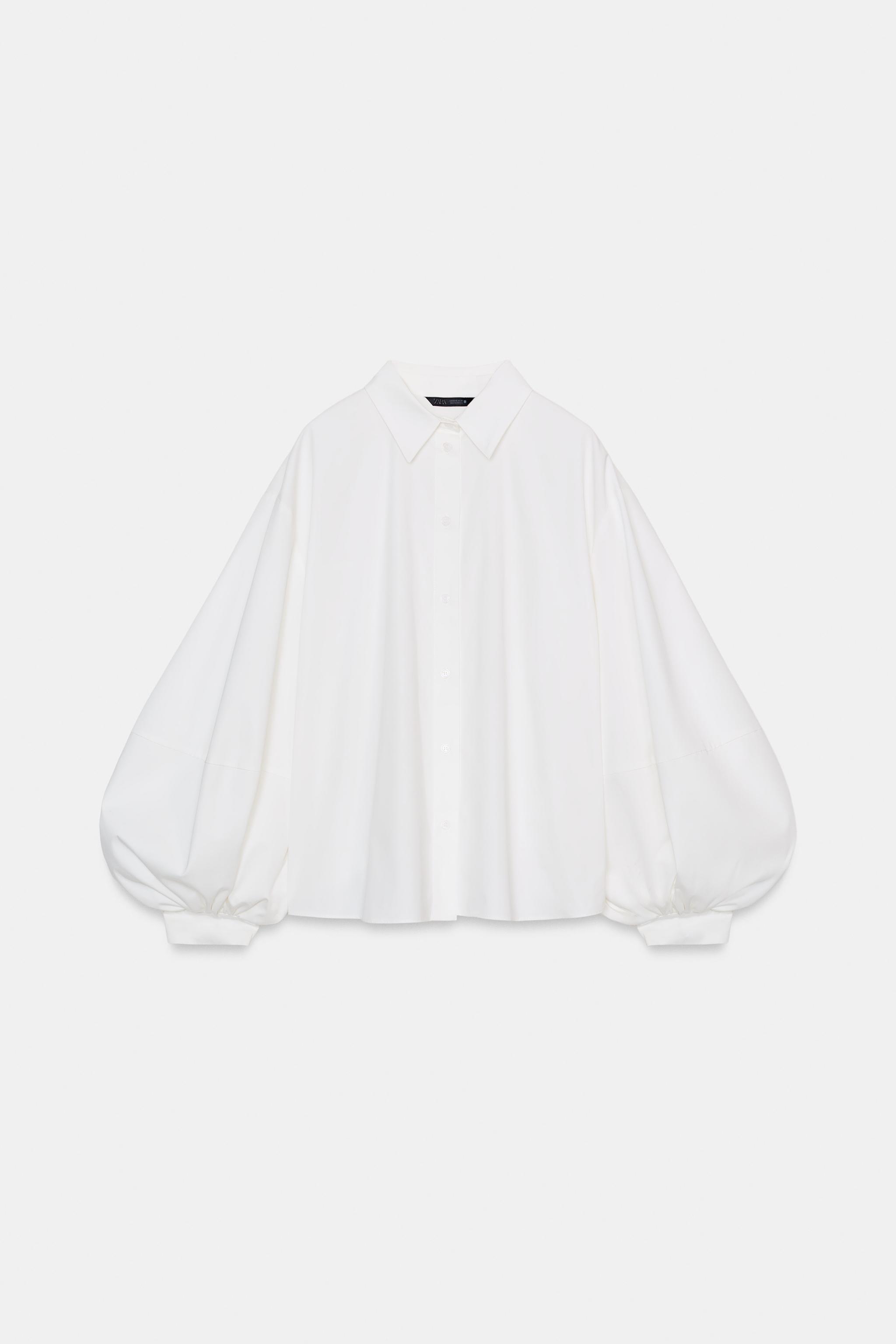 ポプリンパフスリーブシャツ - オフホワイト | ZARA Japan / 日本