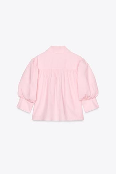 CHEMISE EN POPELINE COLLECTION ZW - Rose pastel de Zara - Image 4