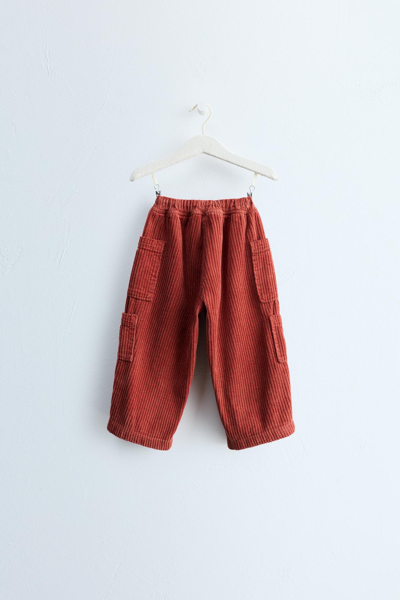Zara Timeless Corduroy Cargo Pants — Russet