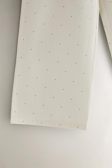 PANTALON LONG À POIS - Blanc cassé de Zara - Image 2