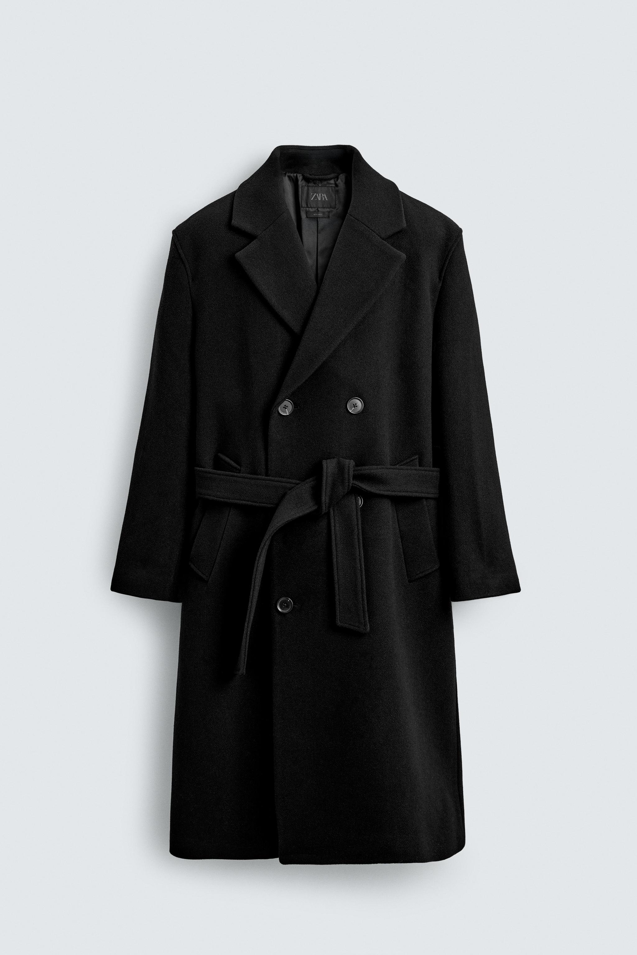 【希少・美品】Zara man トレンチコート ウール 黒Mサイズ 刻印ボタン アノラック & コート | メンズ | ZARA 日本