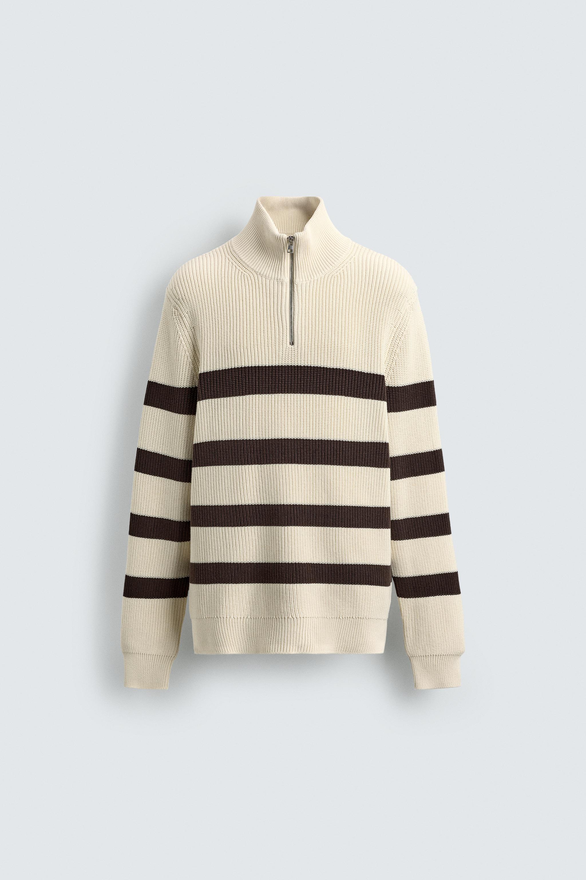 PURL KNIT QUARTER-ZIP JUMPER