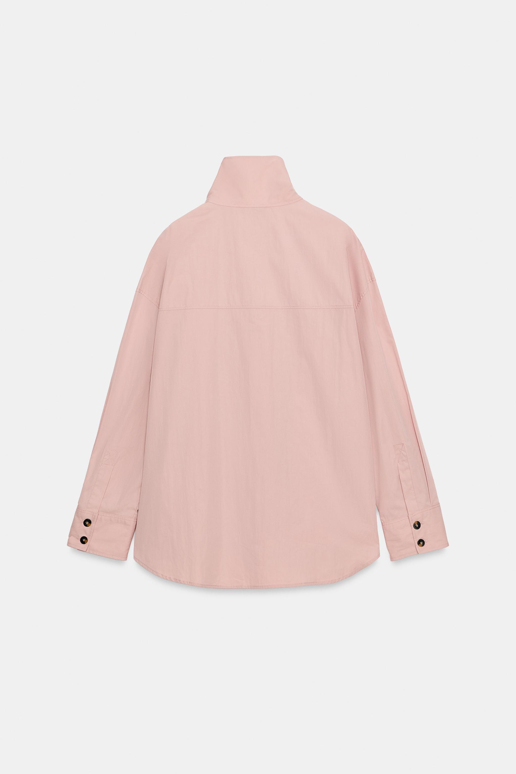 BUTTON-UP WRAP SHIRT - Pale pink | ZARA South Africa