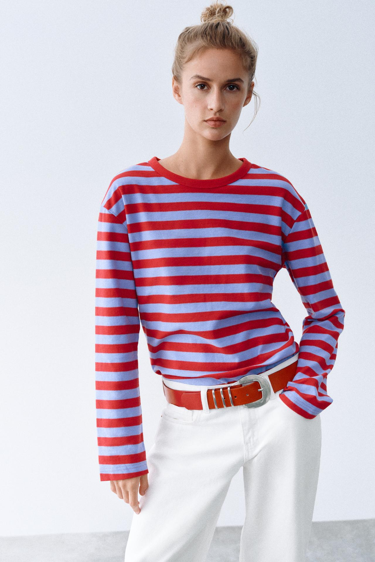 WIDE STRIPED T-SHIRT — Red Stripe