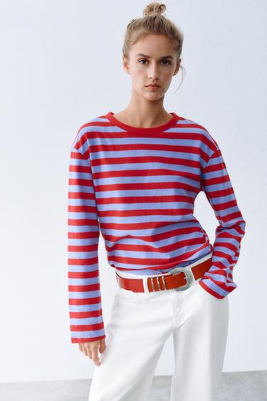 WIDE STRIPED T-SHIRT — Red Stripe 2