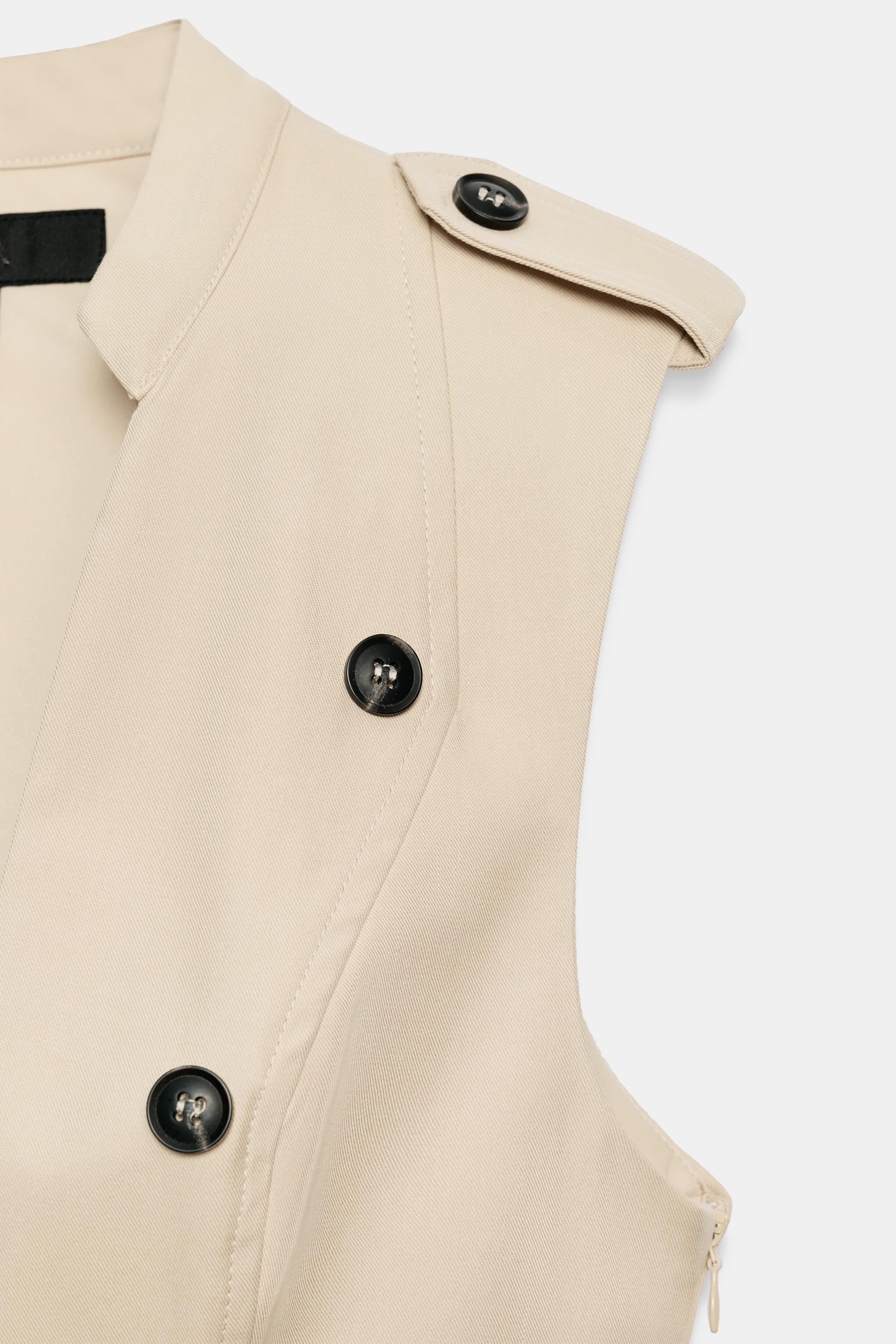 BUTTONED RUFFLE MINI DRESS