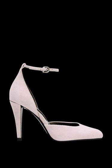 SUEDE HEELED SHOES WITH ANKLE STRAP - Pink by Zara - Image 0