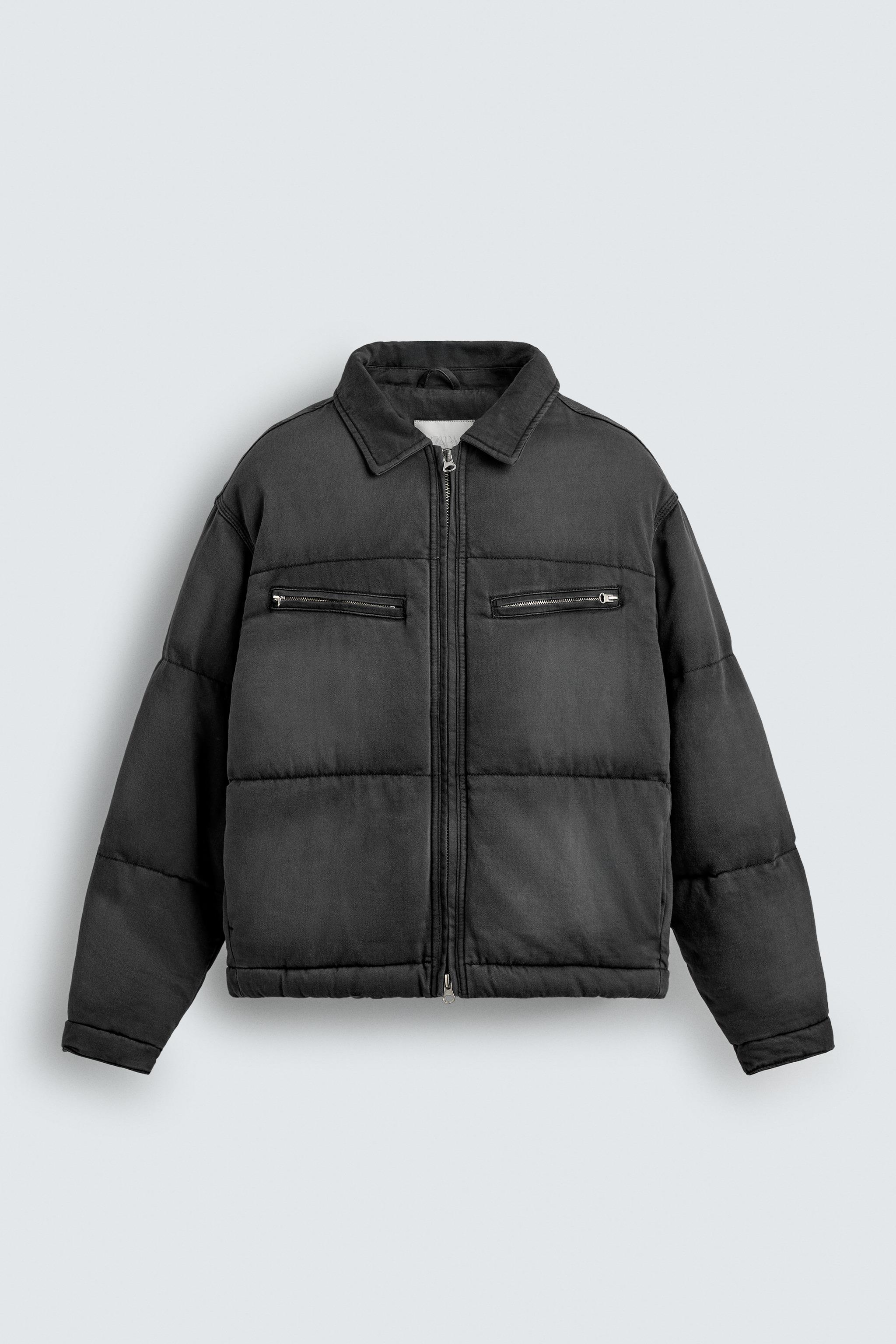 ウォッシュドキルティングデニムジャケット - グレー | ZARA Japan / 日本