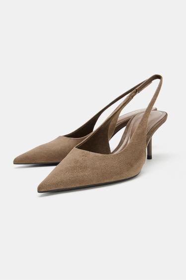 CHAUSSURES À TALONS OUVERTES À L'ARRIÈRE - Gris taupe de Zara - Image 3