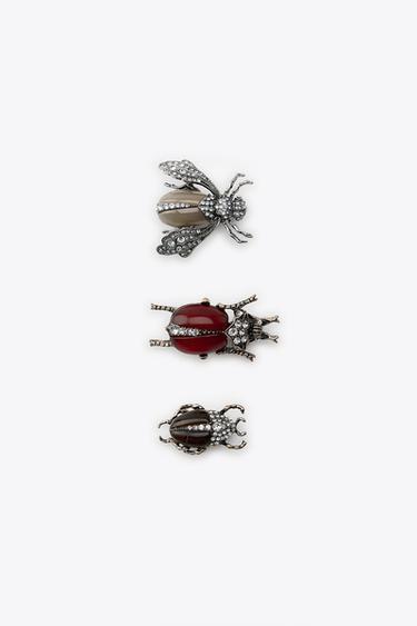 PACK OF INSECT BROOCHES - Dark anthracite by Zara - Image 0