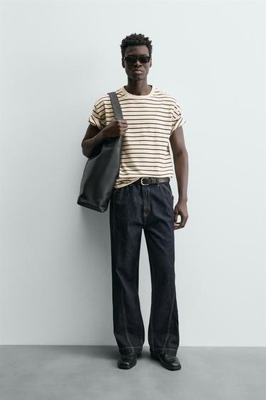 CAMISETA HEAVYWEIGHT REGULAR FIT - Beige-marro de Zara - Imagen 0