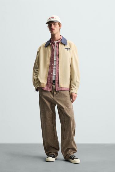 CAZADORA LAVADA BORDADOS - Blanco roto de Zara - Imagen 0