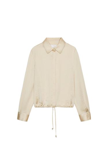 ZW WOMAN SATIN SHIRT - Ecru by Zara