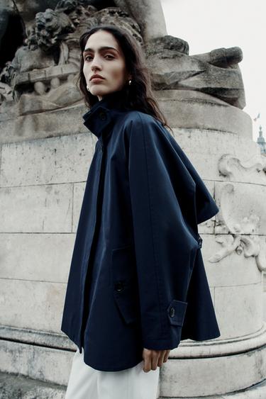 ZW COLLECTION PLOV BUNDA S POUTKY - Modr Navy od Zara