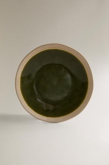 DESSERTTELLER  STEINGUT GRÜN UND BEIGE - Grün von Zara - Bild 0