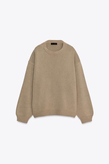 OVERSIZED KNIT SWEATER - Light beige by Zara - Image 6