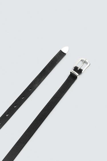 VINTAGE EFFECT LEATHER BELT - Black by Zara - Image 2