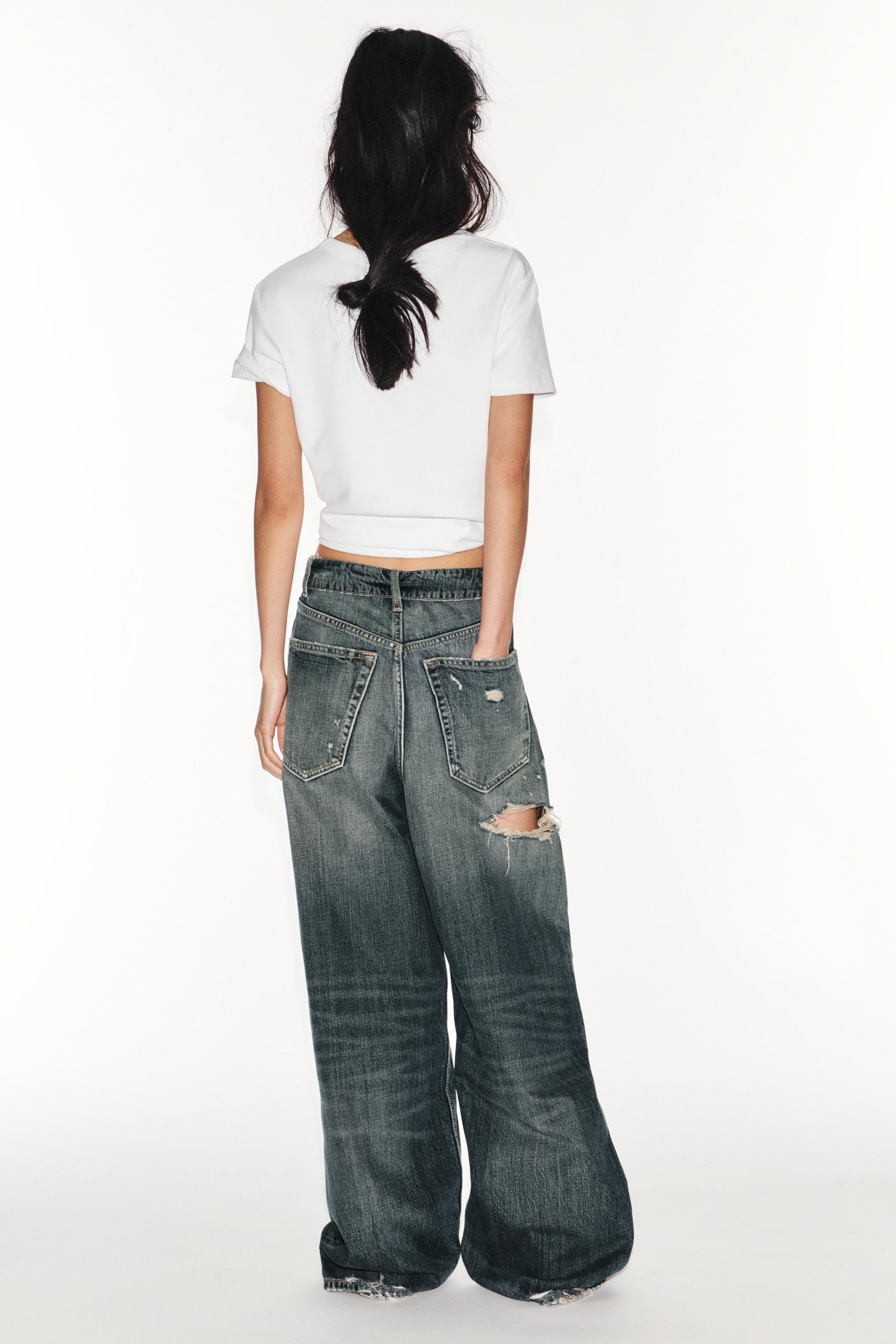 TRF MID-RISE DISTRESSED TURN-UP WAIST JEANS - thumbnail 5