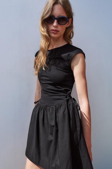 VESTIDO CURTO COMBINADO - Preto da Zara