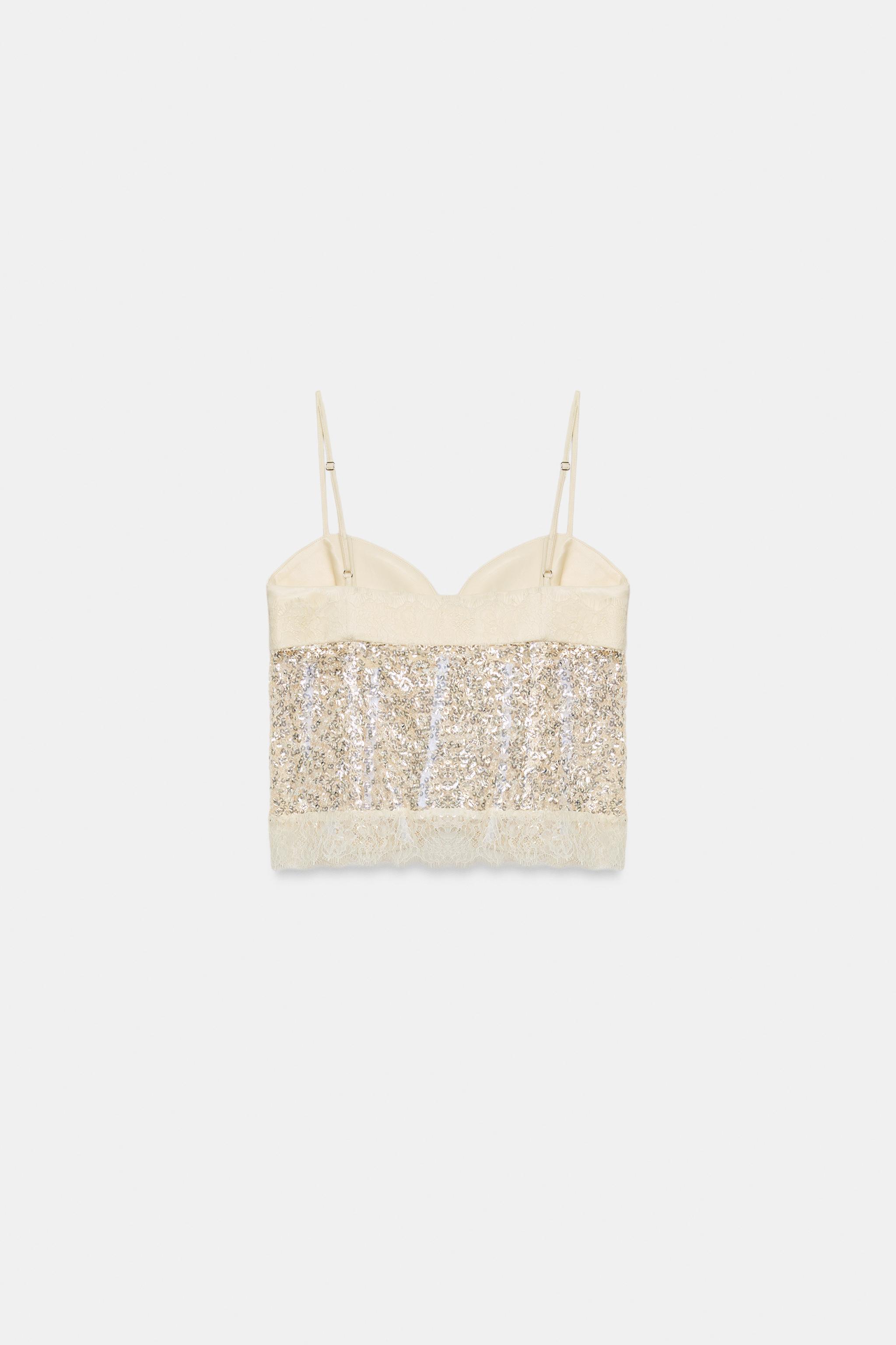 TOP CORSET À PAILLETTES