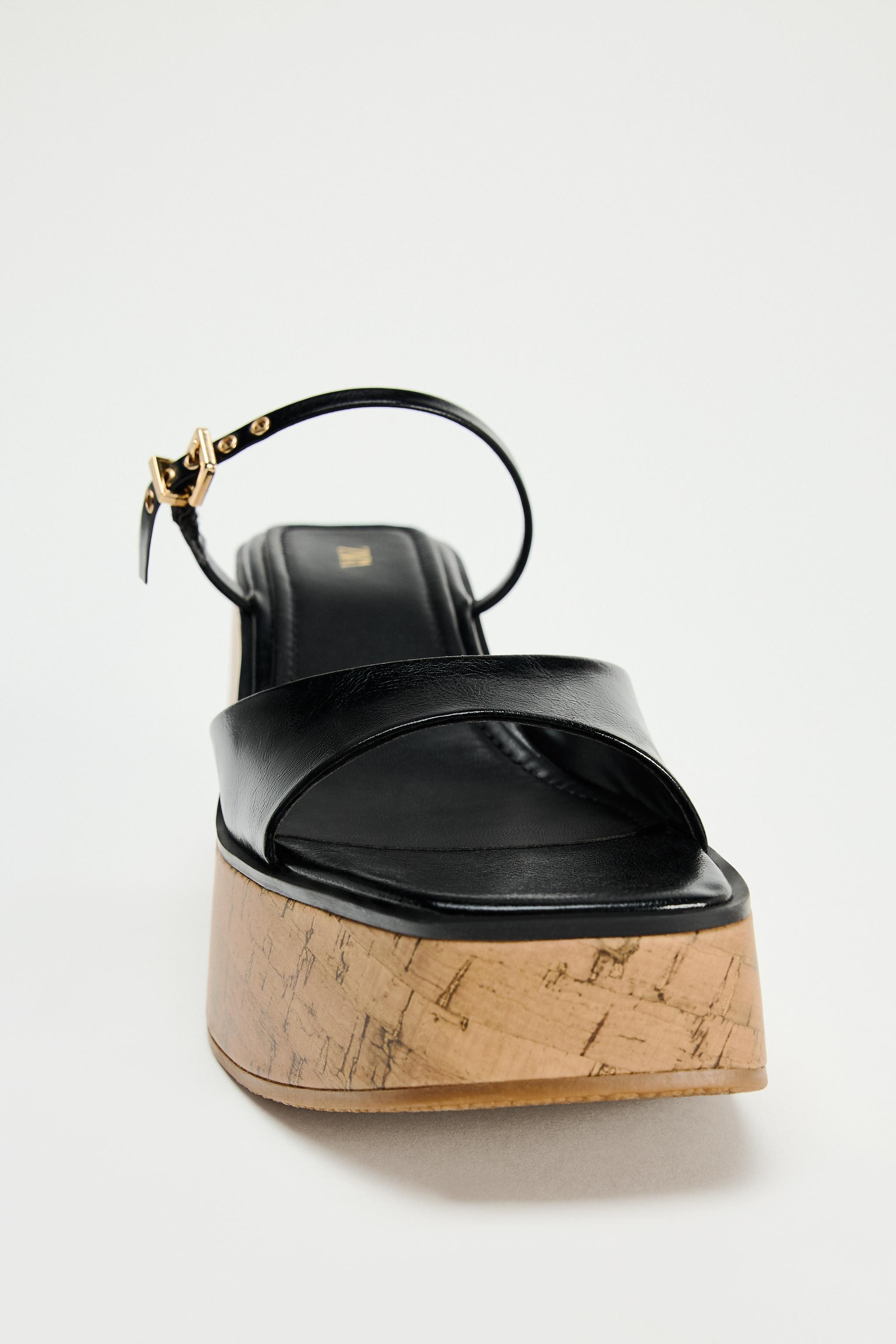 【ZARA】プラットフォームウェッジソール ブラック 3350/510/800 PLATFORM WEDGE - Black | ZARA United States