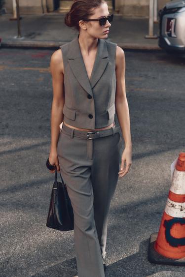 Zara FLAP POCKET VEST - Gray marl - Image 0