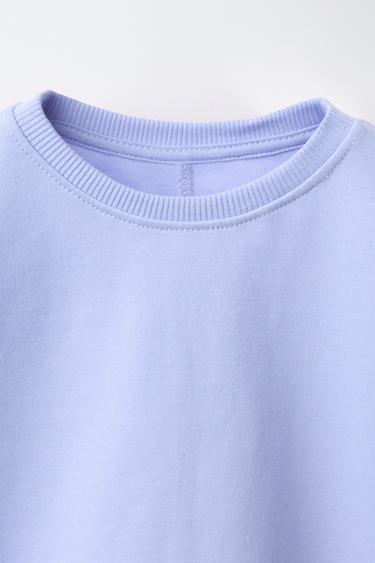 T-SHIRT UNI INTERLOCK - Bleu pastel de Zara - Image 2