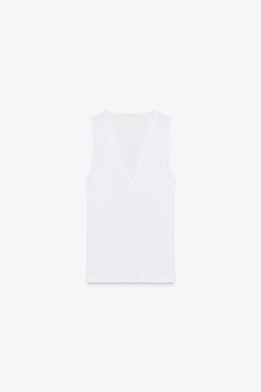 COTTON TOP - Oyster-white by Zara - Image 4