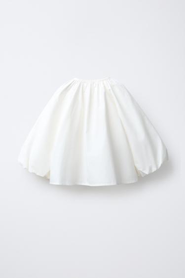 CHEMISE EN POPELINE À FLEURS 3D - Blanc cassé de Zara - Image 1