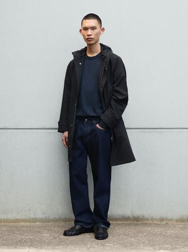 Parka longue à capuche - Bleu marine de Zara