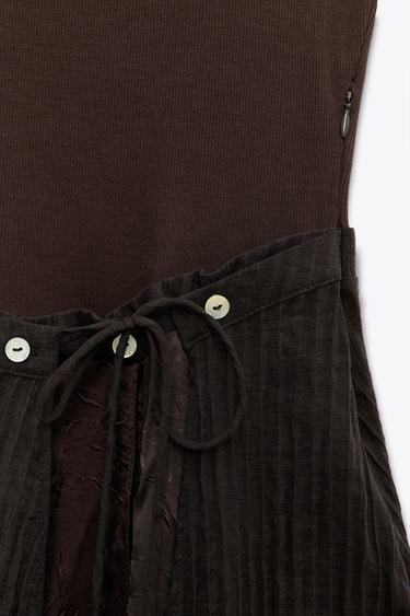 CONTRASTING WRAP DRESS - Brown by Zara - Image 6