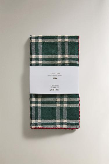 PACK OF DYED CHRISTMAS NAPKINS (PACK OF 2) - Green by Zara - Image 4