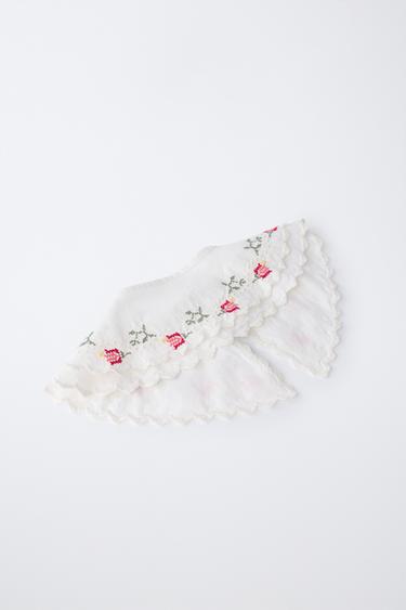 COL POPELINE BRODÉ POINT DE CROIX - Blanc de Zara - Image 3