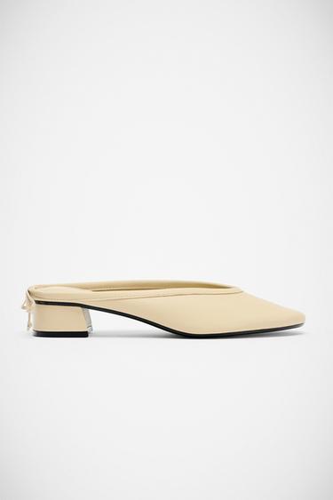 Zara LEATHER SLINGBACK BALLET FLATS -