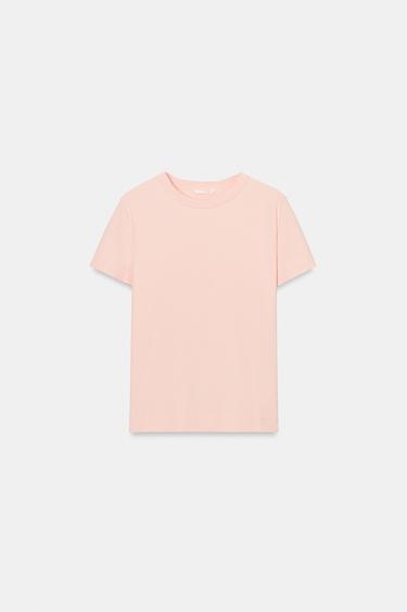 INTERLOCK SHORT SLEEVE T-SHIRT - Pastel pink by Zara