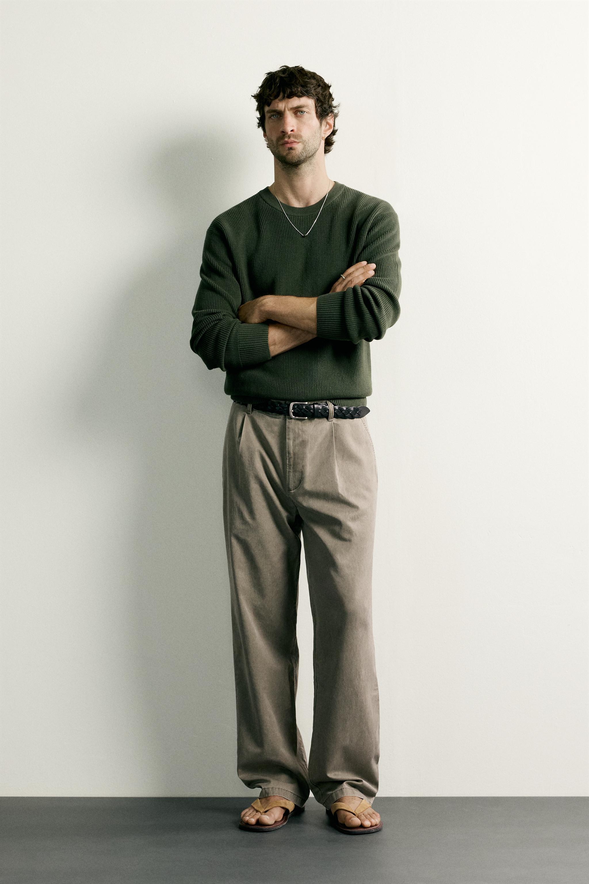 Zara RELAXED FIT PİLİLİ CHINO PANTOLON