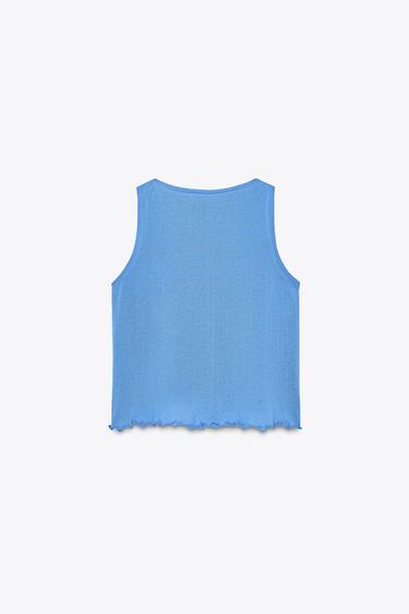 RUFFLED KNIT TOP - Blue by Zara - Image 6