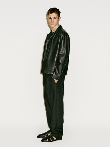 Zara Lightweight short nappa leather jacket - Limited Edition - Black - Image 0