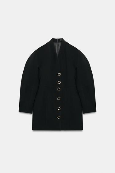 MINI BLAZER DRESS WITH JEWEL BUTTONS - Black by Zara
