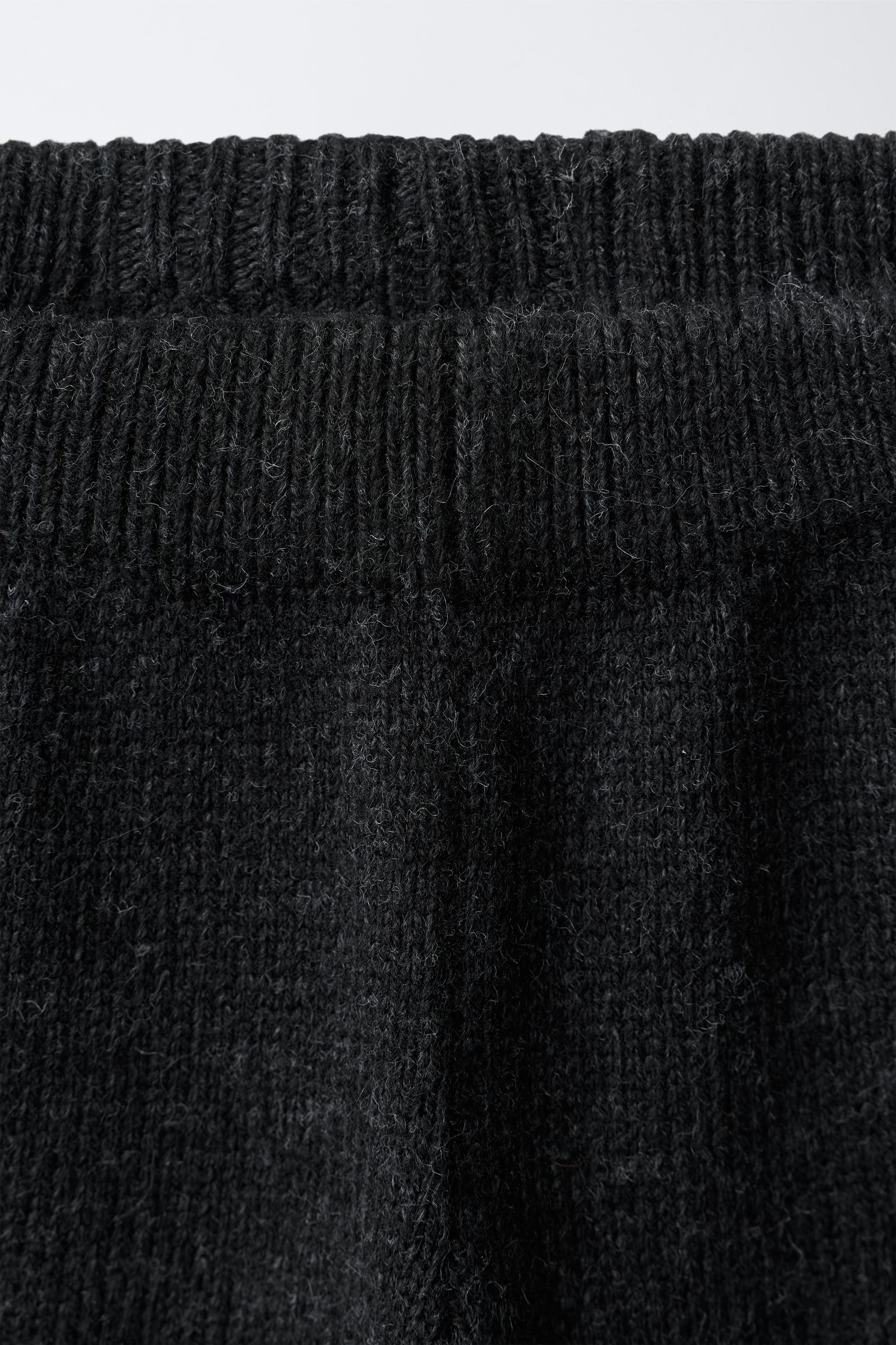 WOOL-BLEND KNIT CULOTTE PANTS