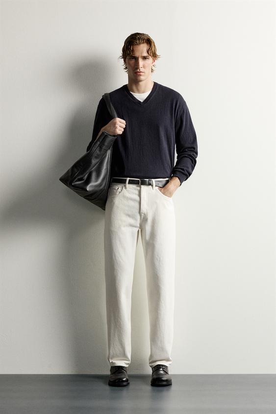 STRAIGHT-LEG JEANS - Oyster-white de Zara - Imagen 0