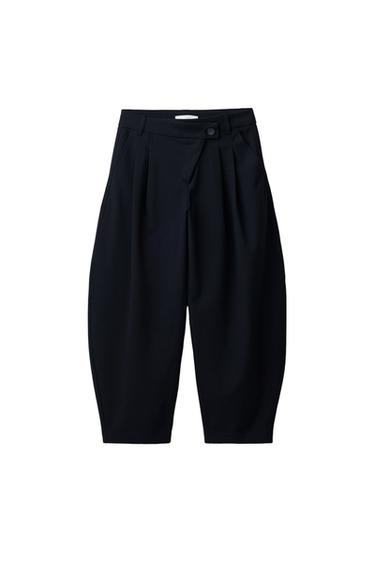 PANTALÓN SASTRE BALLOON - Marino de Zara