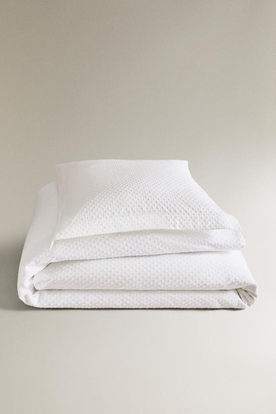 COUVRE-LIT MOTIF POIS - Blanc de Zara - Image 0