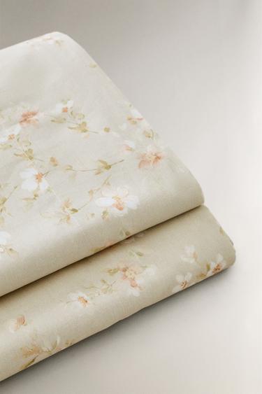 FLORAL PRINT FLAT SHEET - Green by Zara - Image 1