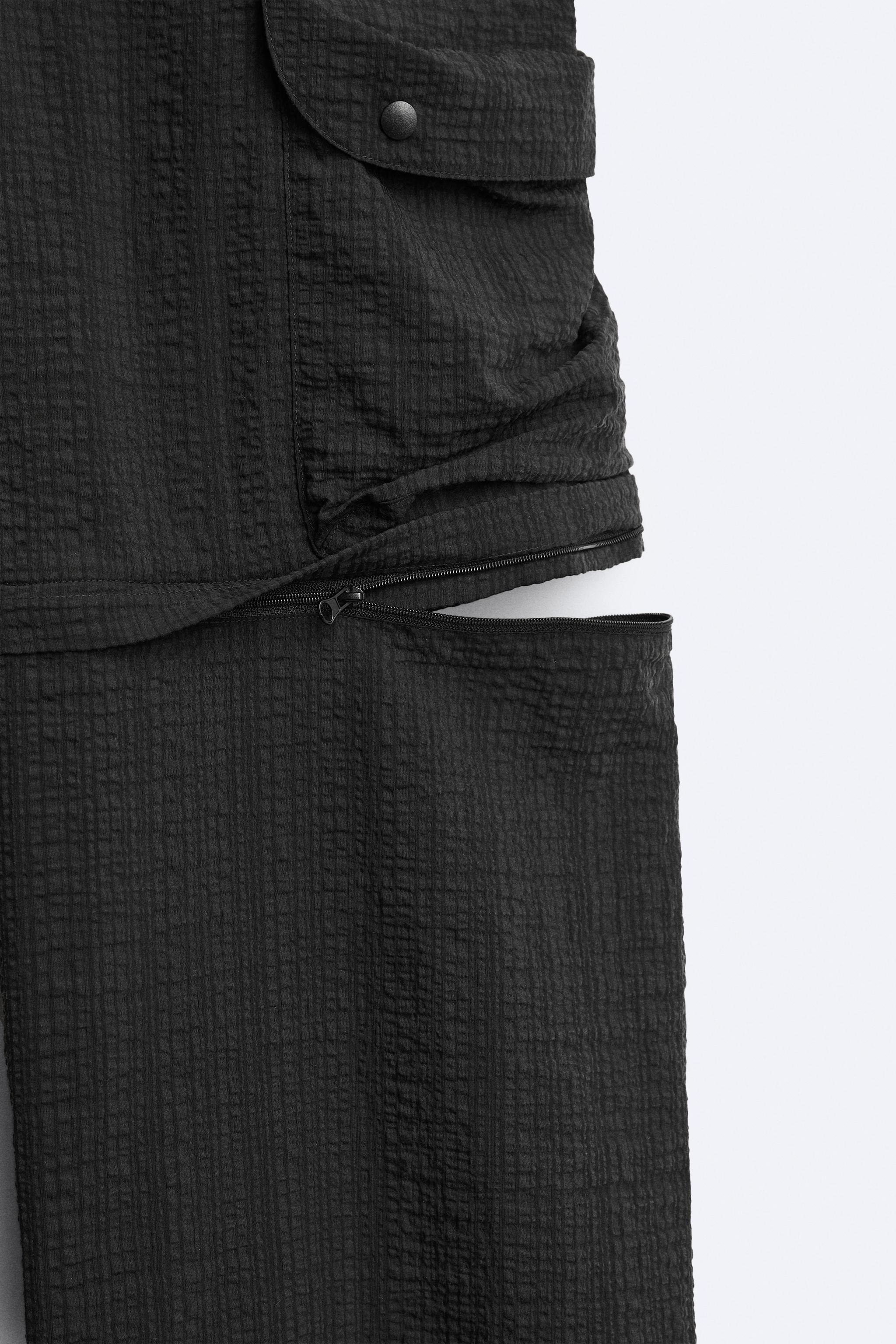 WRINKLED EFFECT DETACHABLE PANTS - Black | ZARA United States