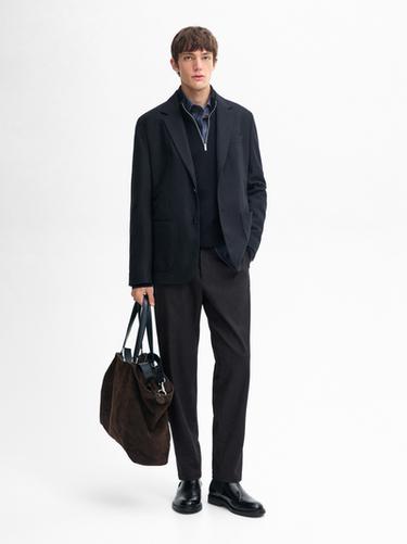 Zara 100% wool flowing blazer - Navy blue - Image 0