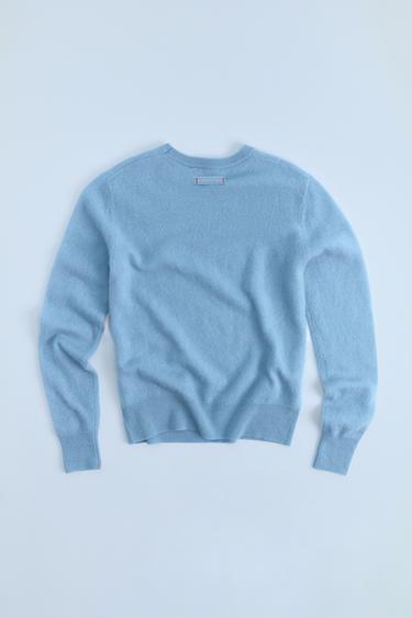 WOOL KNIT SWEATER - Light blue by Zara - Image 4