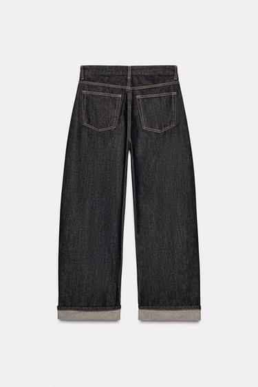 JEAN TRF BAGGY FOLDED TAILLE MI-HAUTE - Indigo foncé de Zara - Image 8